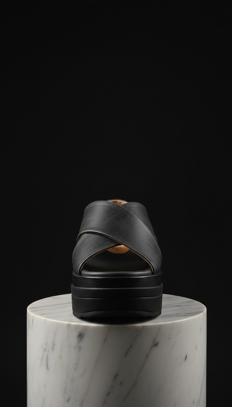 Forged Charcoal Platform Sandal