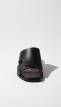 Onyx Black Sculpted Leather Sandal